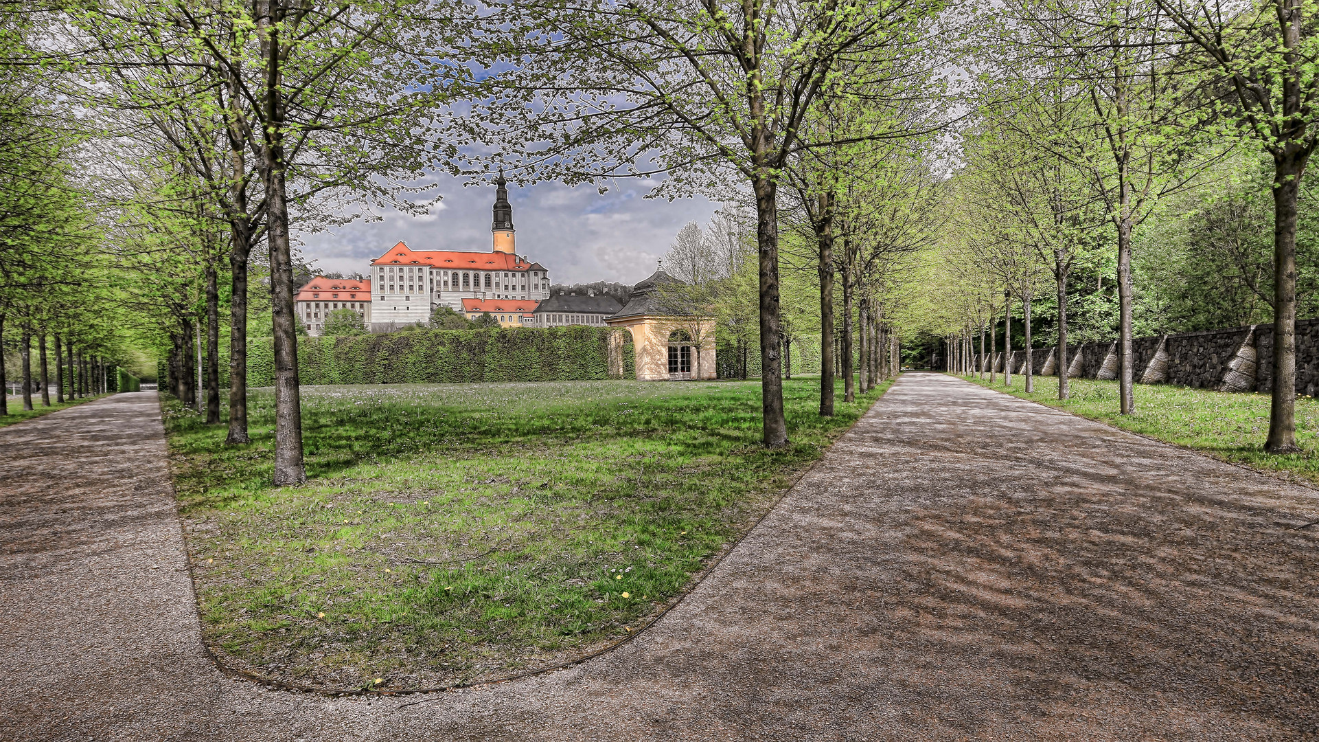 Parkpanorama von Schloß Weesenstein 