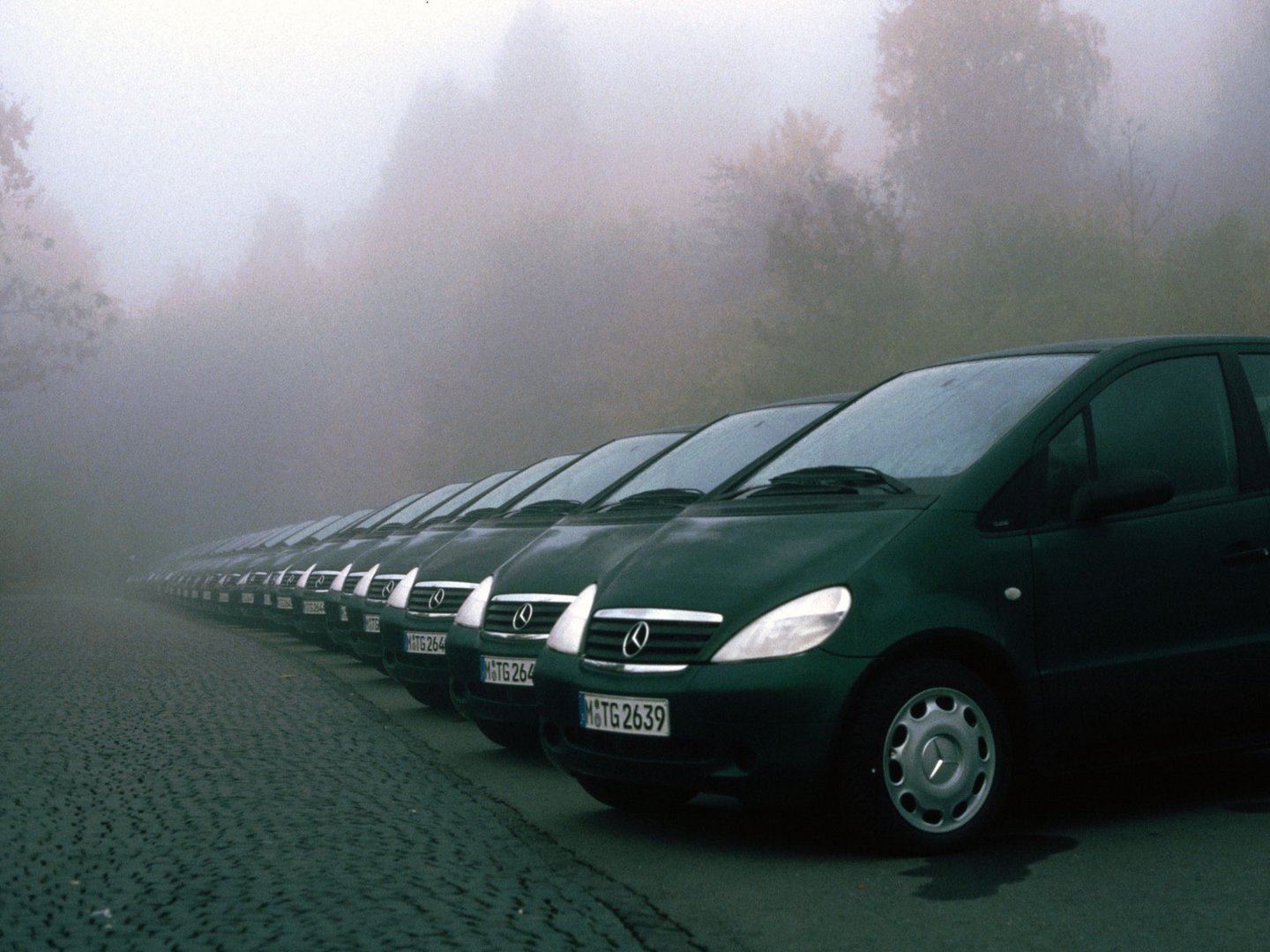 Parkplatz im Nebel