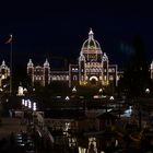 Parlamentsgebäude in Victoria, Vancouver Island, bei Nacht