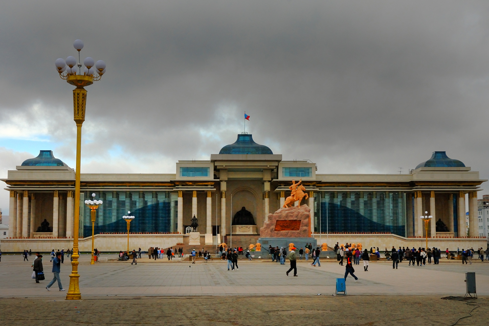 Parliament Building of Mongolia at Sükhbaatar Square in Ulaan Baatar