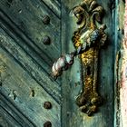 Part of a historic wooden door