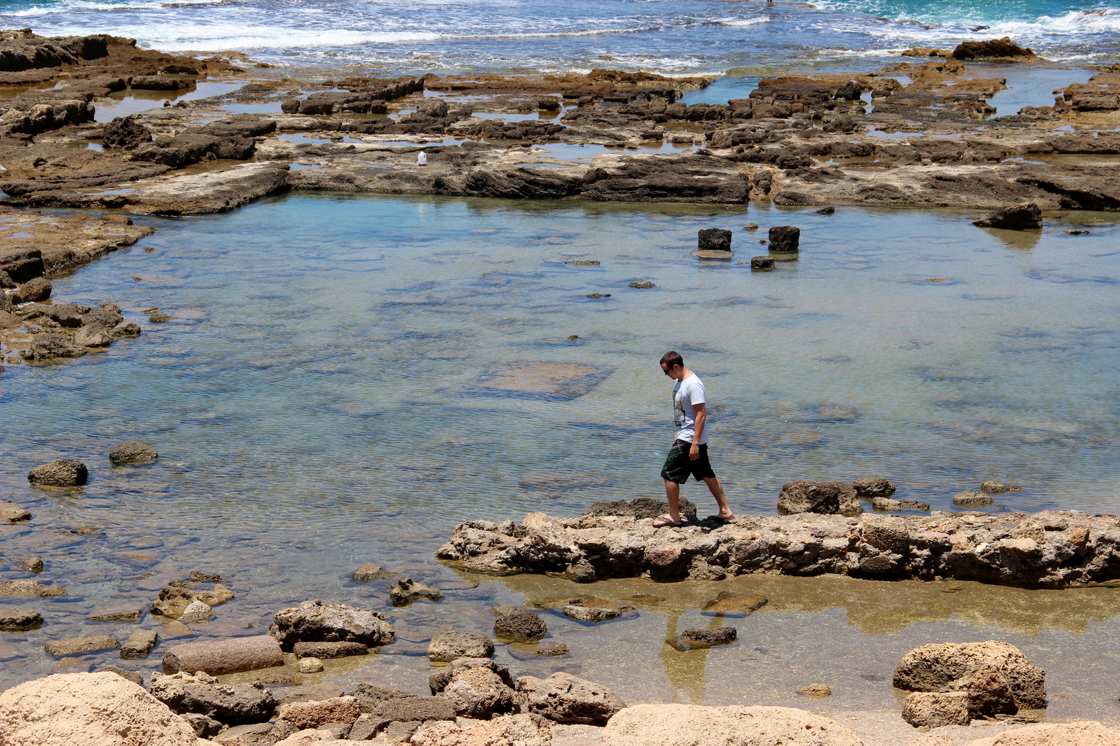 Part of king Harod's villa that sunk into the sea