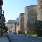 Part of the old city walls and the back of Leon Cathedral