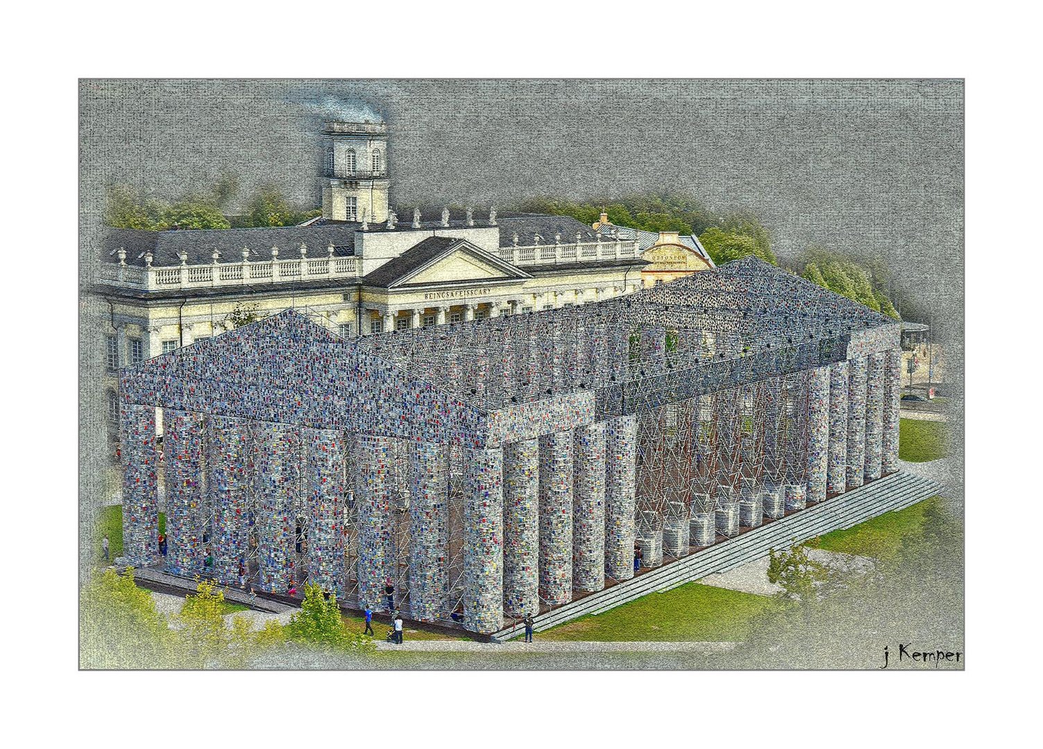 "Parthenon der Bücher" und Fridericianum von oben