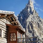 Particolare della Baita Segantini e Pale di San Martino 