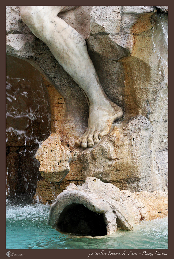 particolare Fontana dei Fiumi - Piazza Navona 02