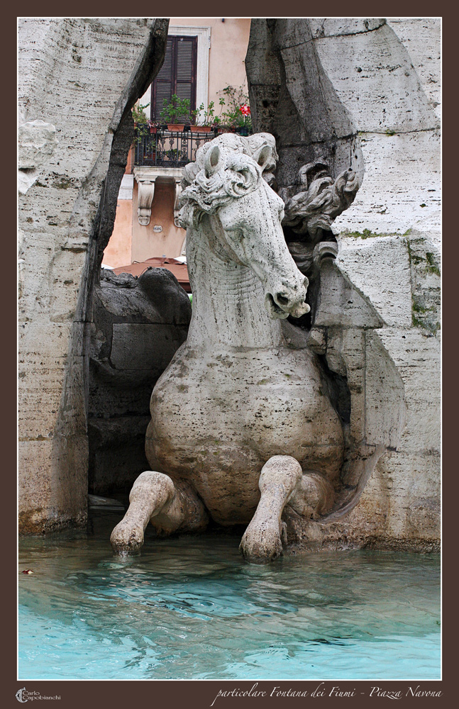 particolare Fontana dei Fiumi - Piazza Navona 03