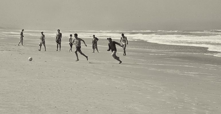 Partita alla spiaggia.