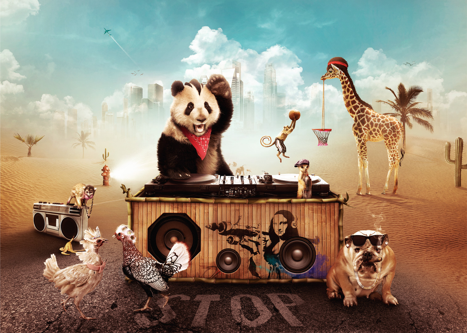 Party Animals Foto & Bild fotomontage, party, hund Bilder auf