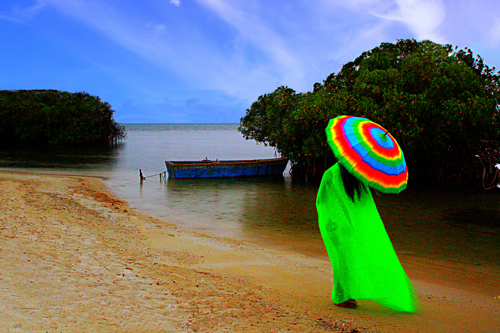 pasarela en la playa