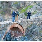 Paseando por la cola del Pantano de Puente Nuevo, con Pepe, Luis y Juan.