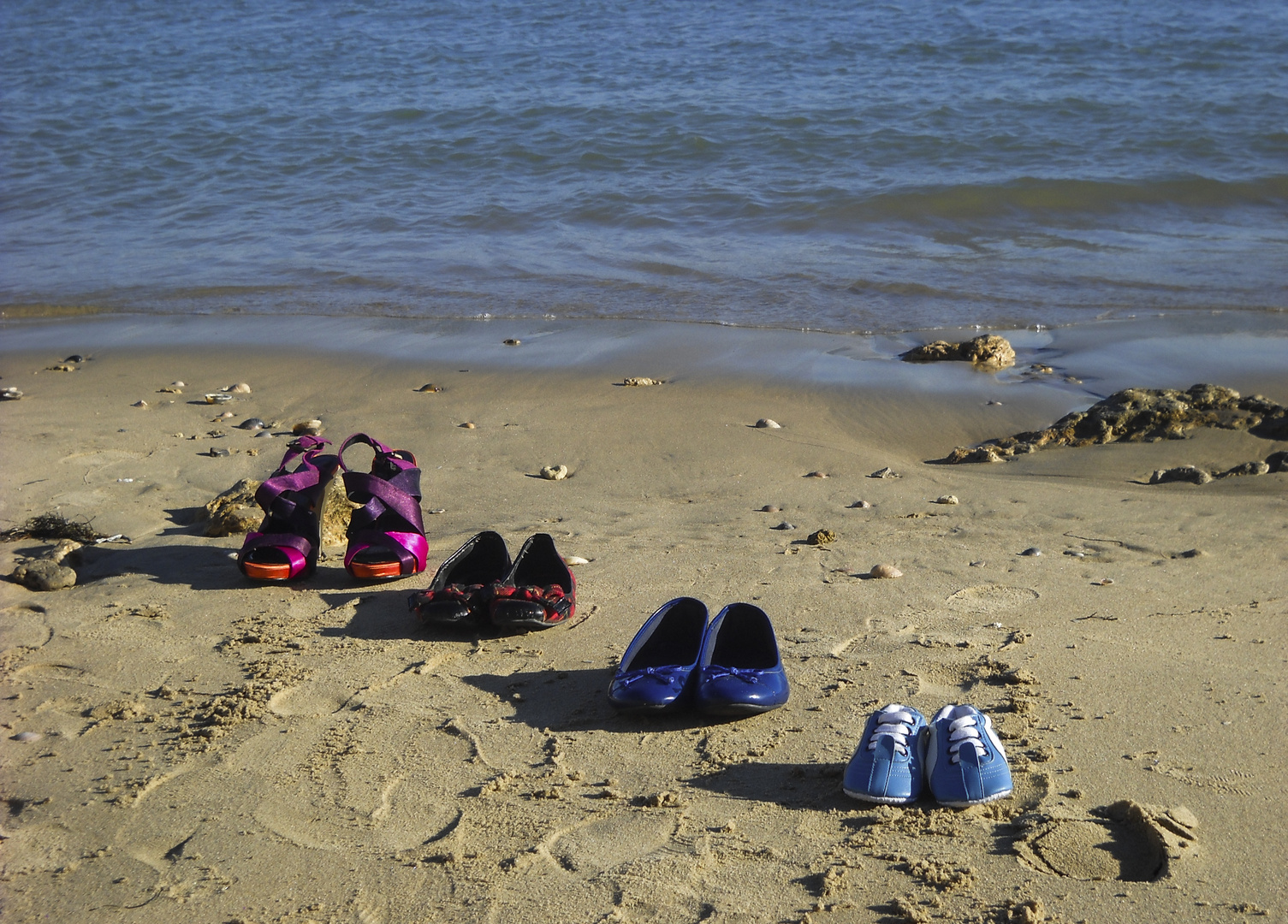 Pasos en la playa