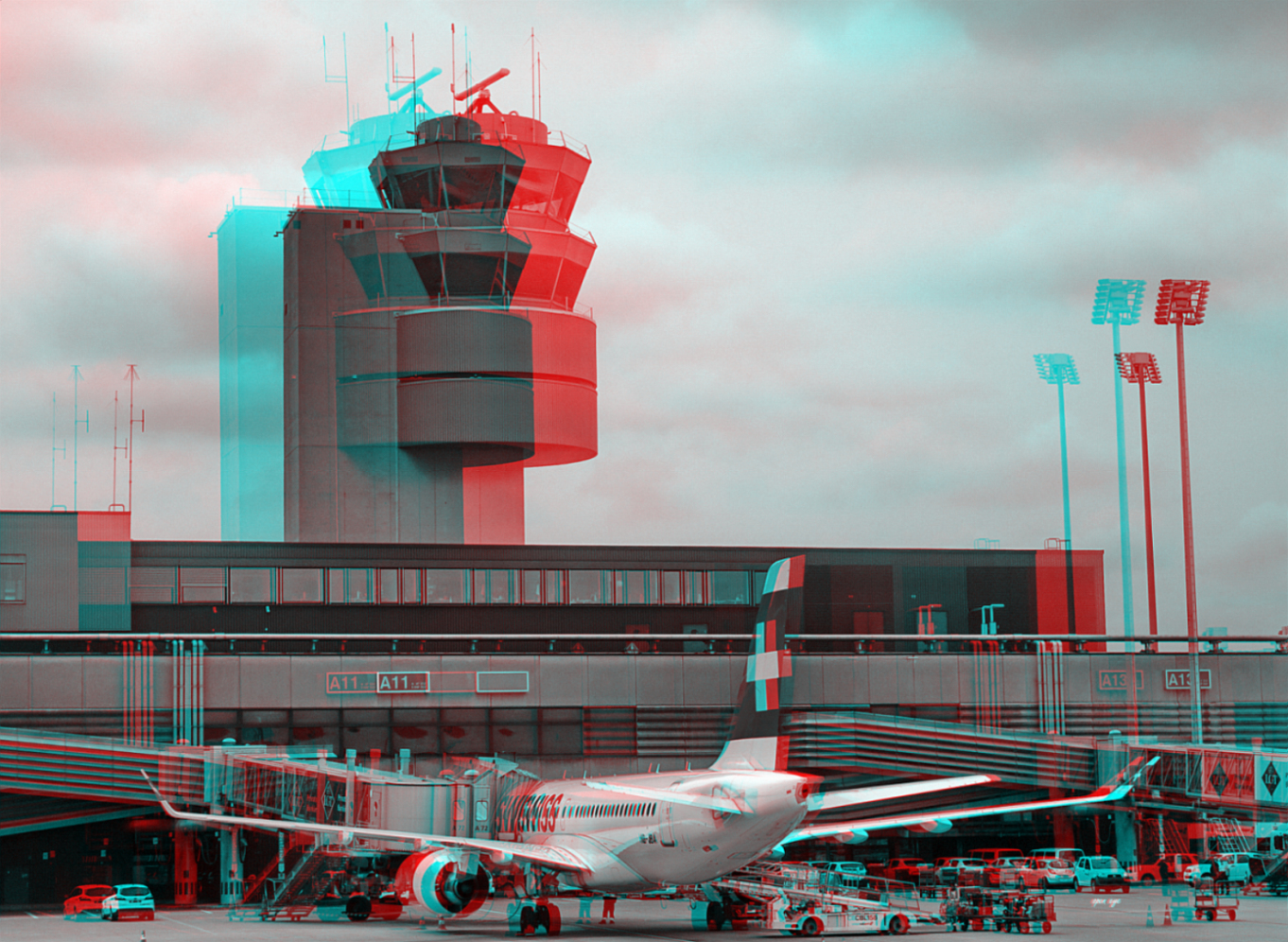 Passagierflugzeuge - Anaglyphen