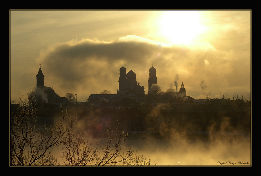 Passau erwacht an einem Wintermorgen