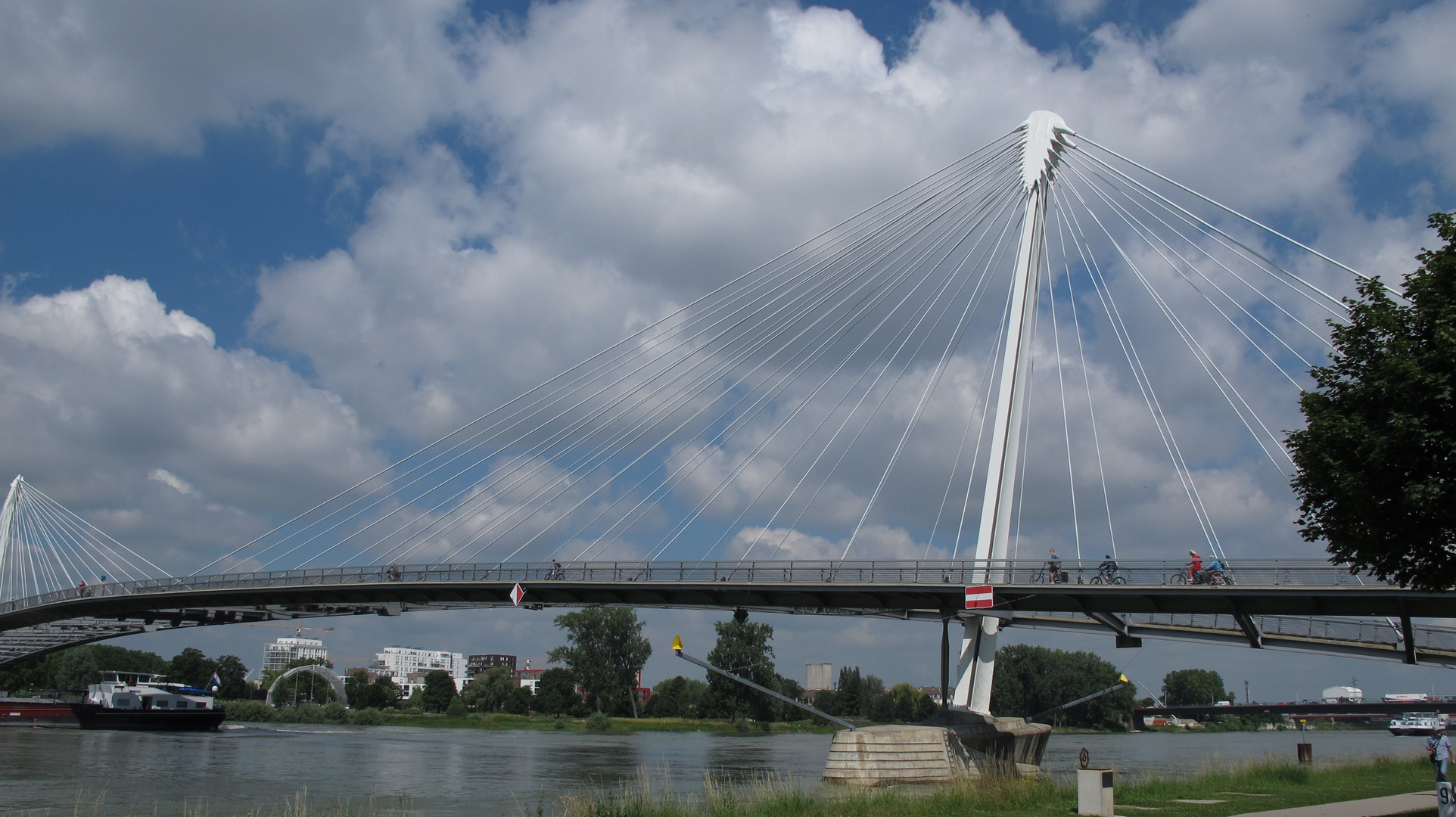 Passerelle Brücke zwieschen Kehl und Strassbourg am Rhein