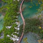 Passerelle sur les lacs de Plitvice.