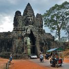 Passing the south gate to Angkor Thom