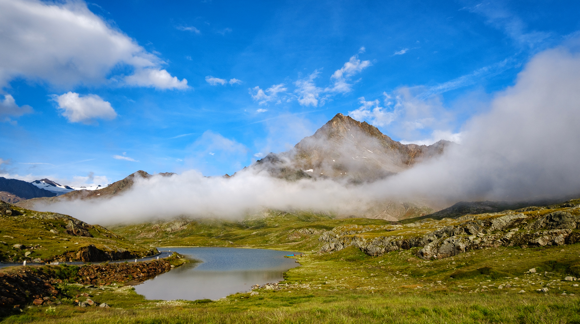 Passo di Gavia 2618m, Lago Bianco, Wolkenstimmung