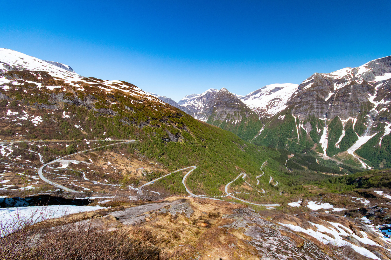 Paßstrasse in Norwegen. Bikers Dream