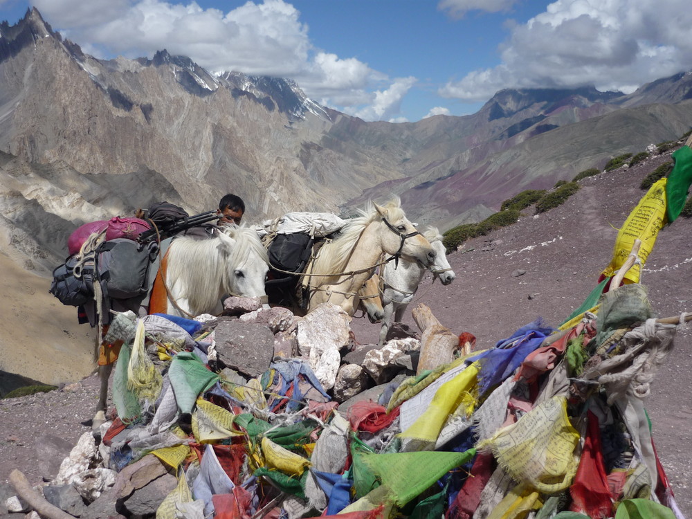 Passüberquerung (4950 M.ü.M.) in Ladakh, Indien