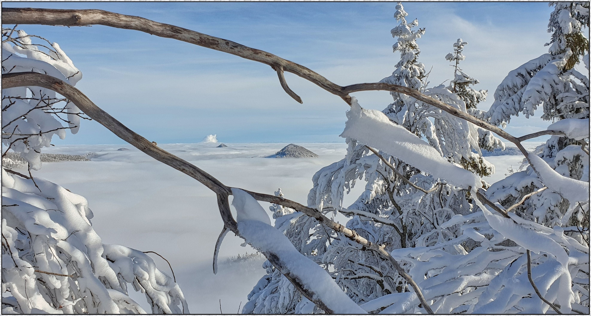 Passwang Schneeschuhtour vom 12.Dez.2020 mit Blick Richtung Schweizer  Alpen