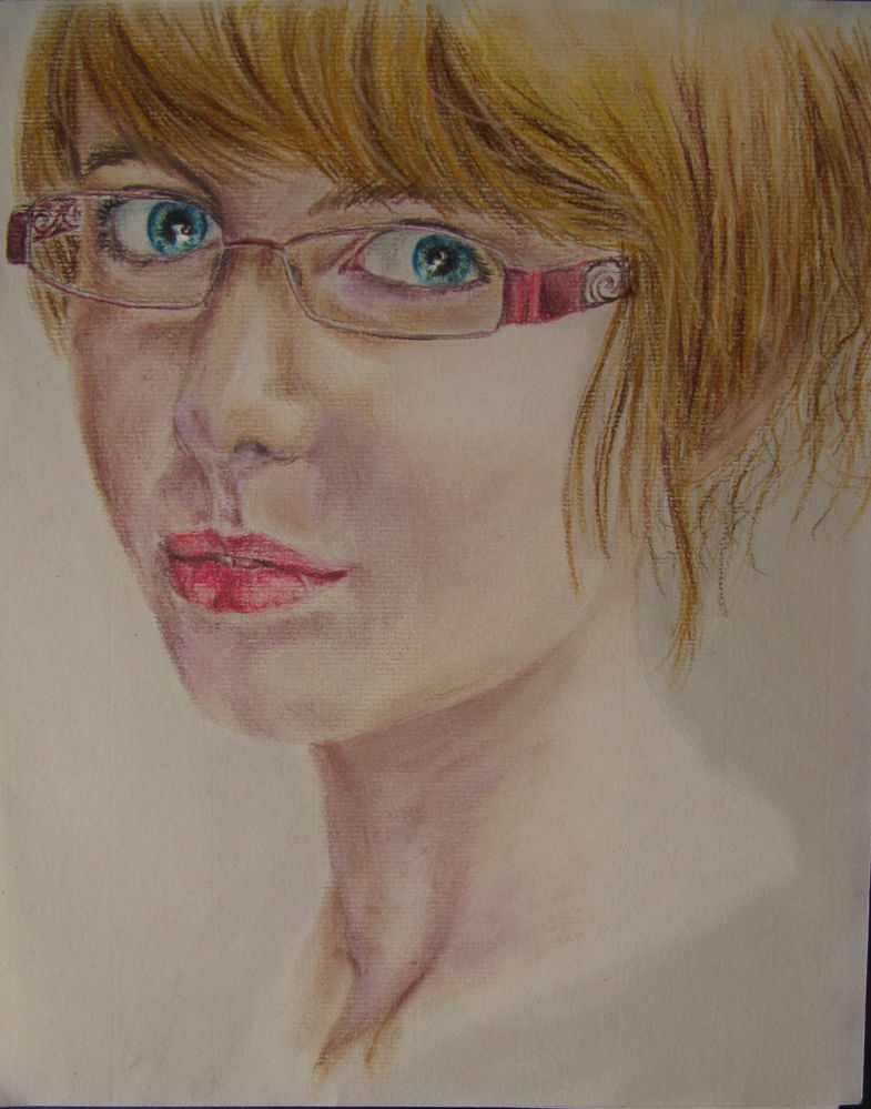 pastel selbstportrait