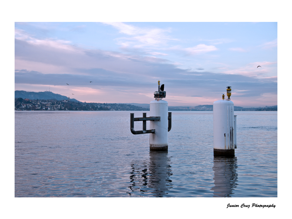 Pastelfarben über den Zürichsee