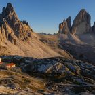 Paternkofel und Drei Zinnen im Abendlicht