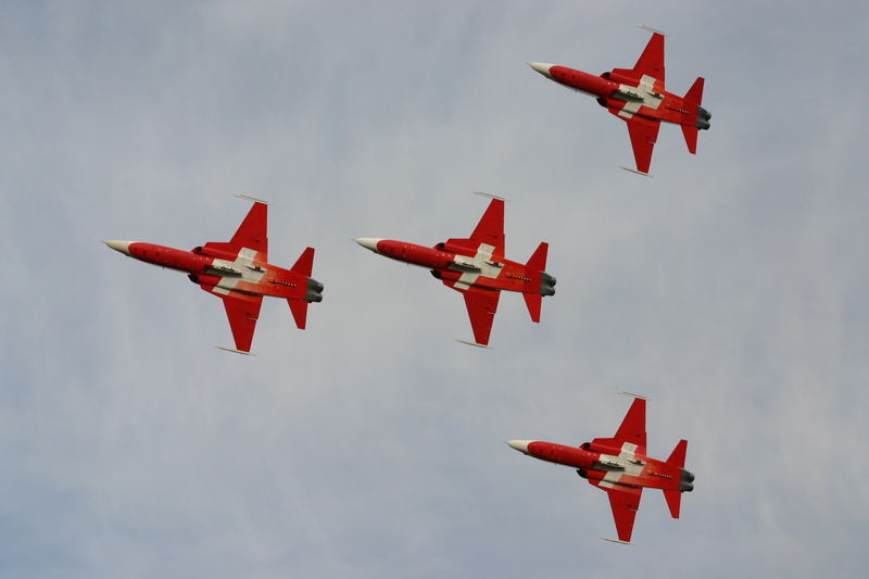 "Patrouille Suisse"-Demo auf der Axalp