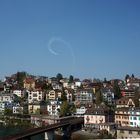 Patrouille Suisse im Training, fotografiert von meinem Balkon aus