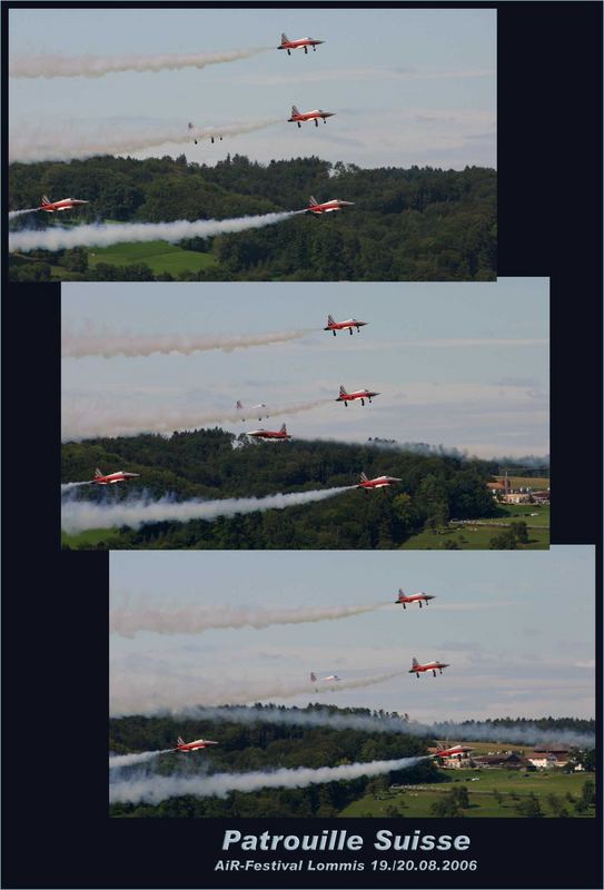 Patrouille Swiss beim Tunnelflug