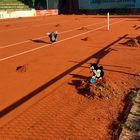 Pauli und sein Zwillingsbruder auf dem Tennisplatz