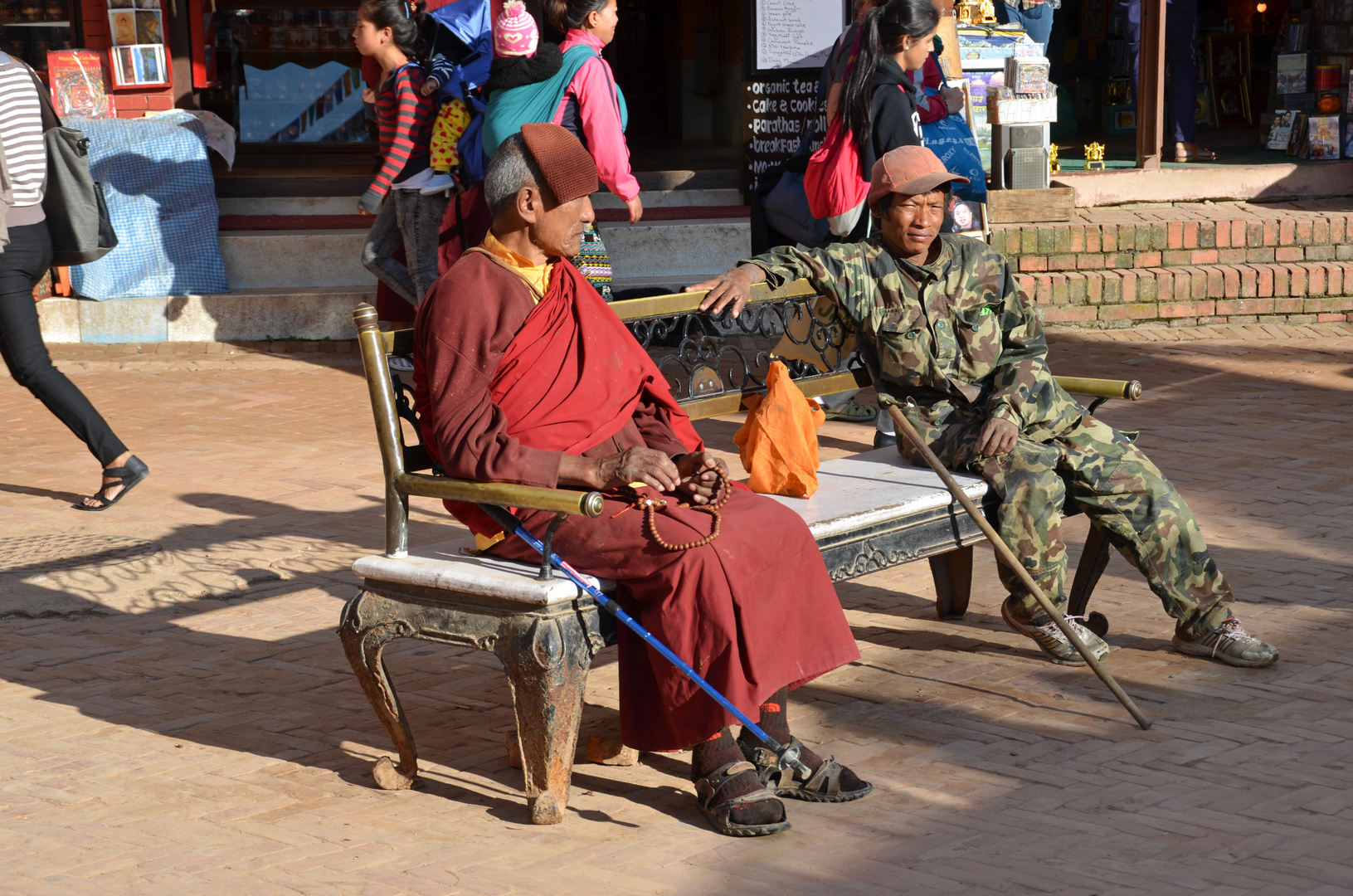 Pause am Stupa von Bodnath