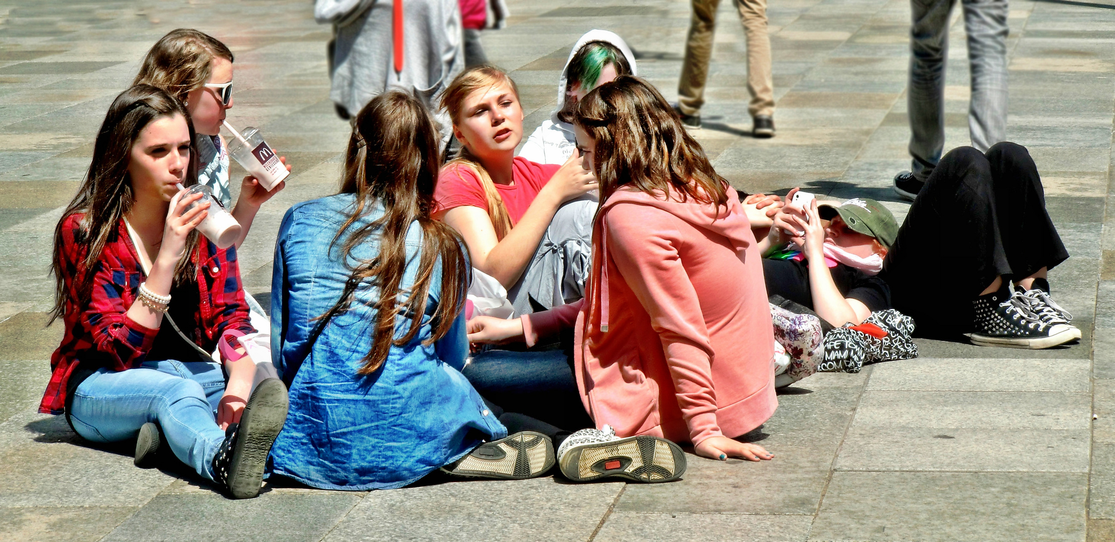 Pause auf dem Domplatz in Köln