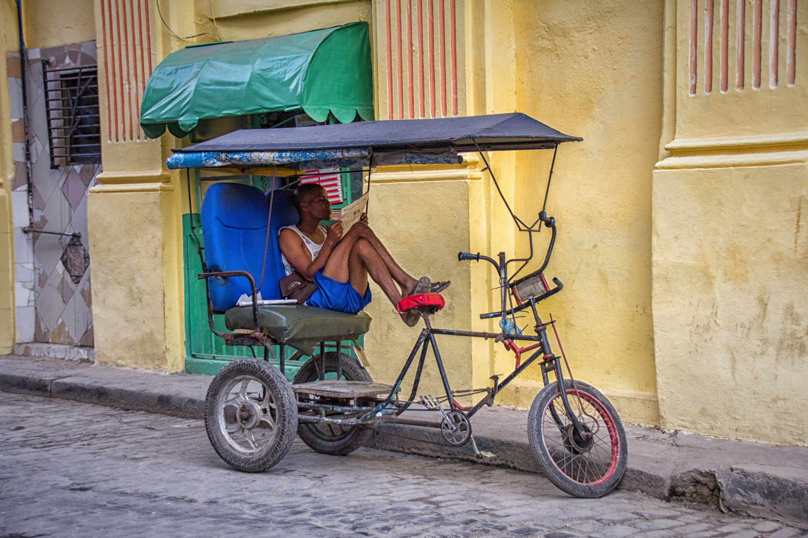 Pause! Bici-Taxi in Havanna!