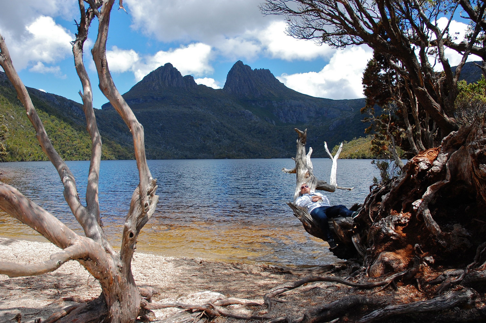 Pause machen am Dove Lake