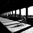 Pavia lights and shadows on the bridge