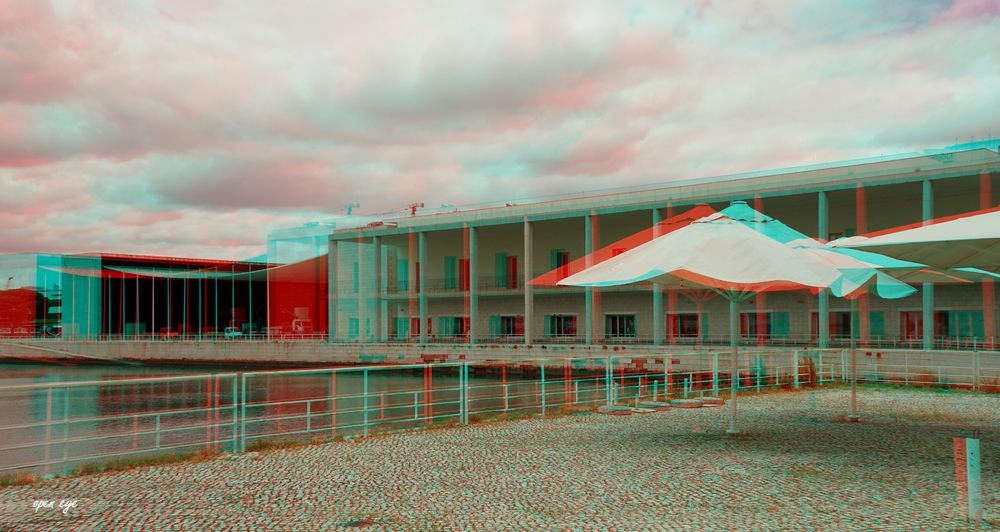 Pavilhão de Portugal Lissabon - Anaglyphen 