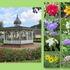 Pavillon und Blühendes im "Park der Sinne" in Binz (Insel Rügen)