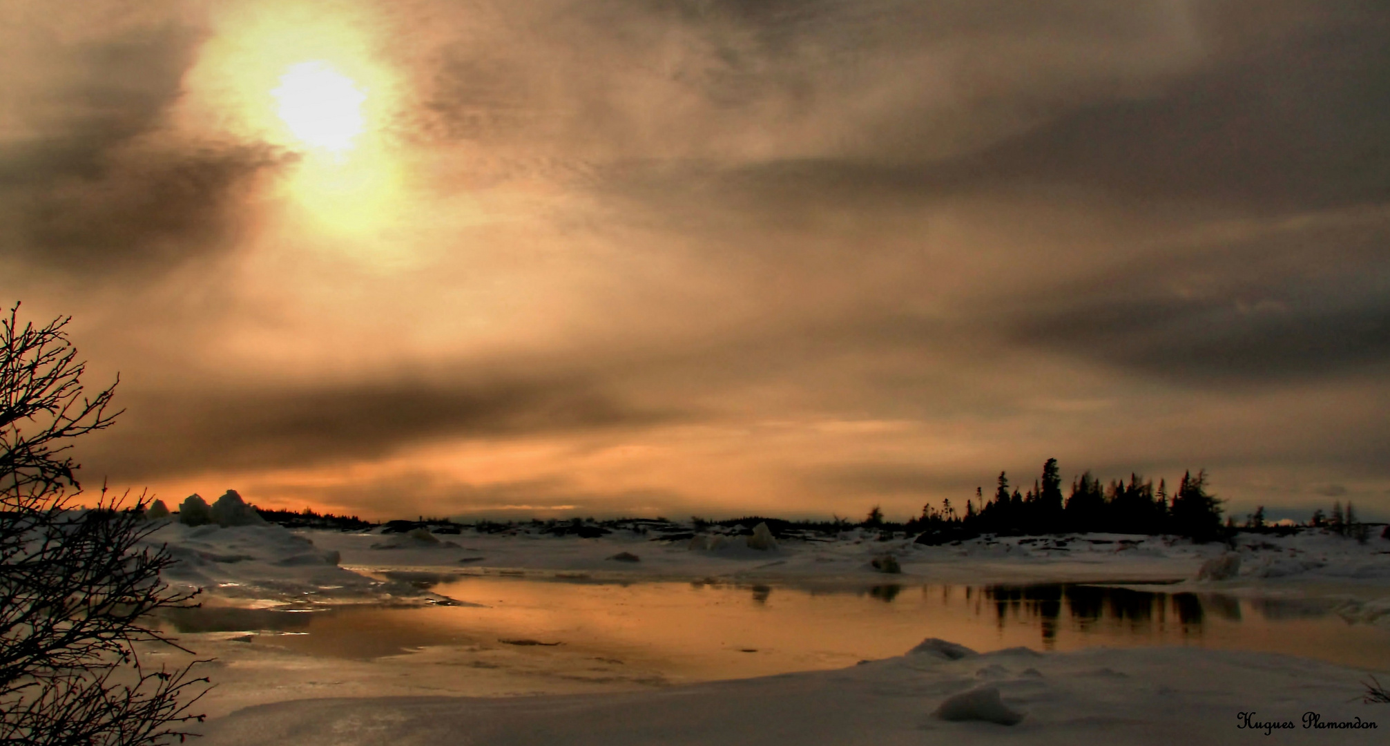 Paysage maritime hivernal