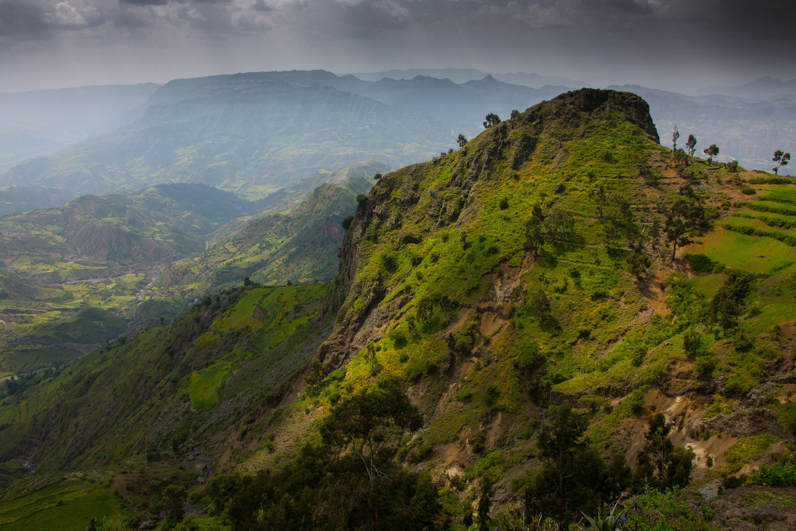 Paysage sur la route de Gondar à Lalibela.