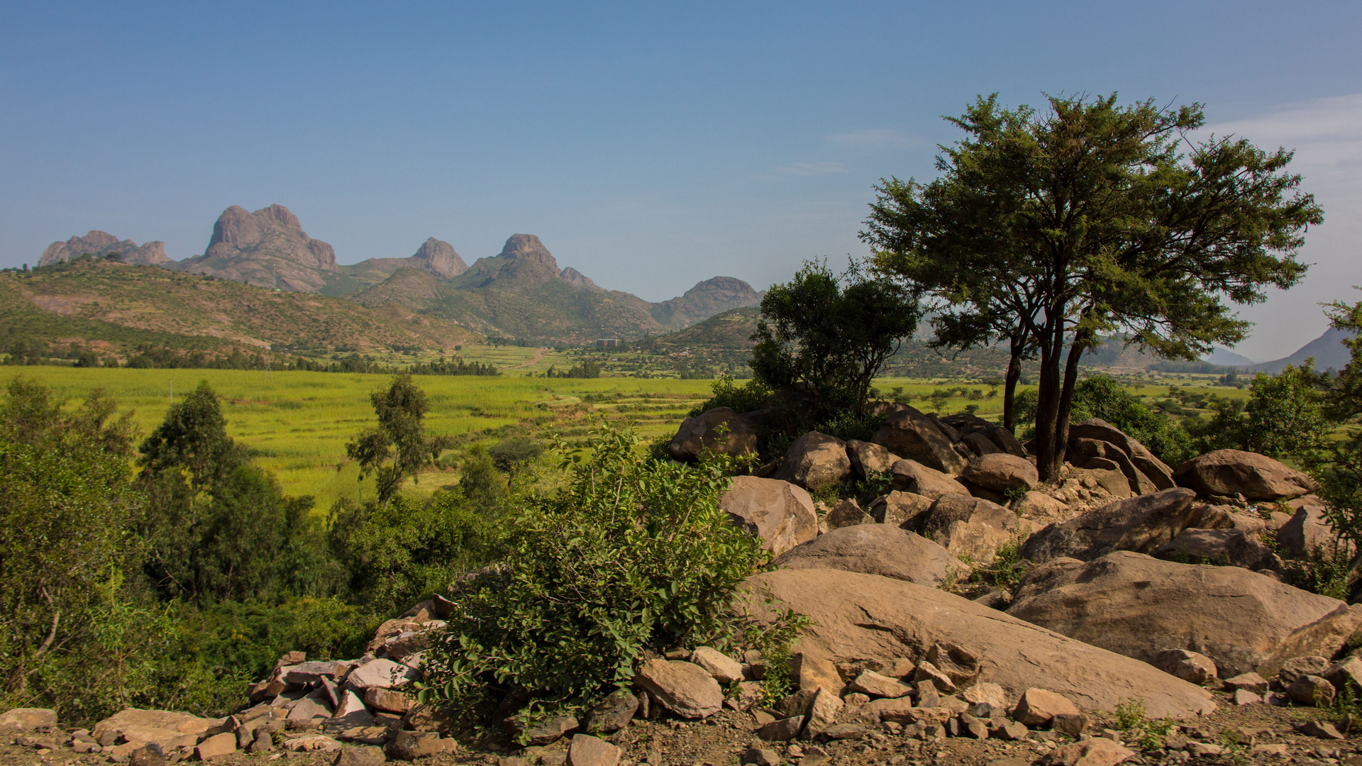 Paysage typique, sur la route entre Axum et Adigrat.