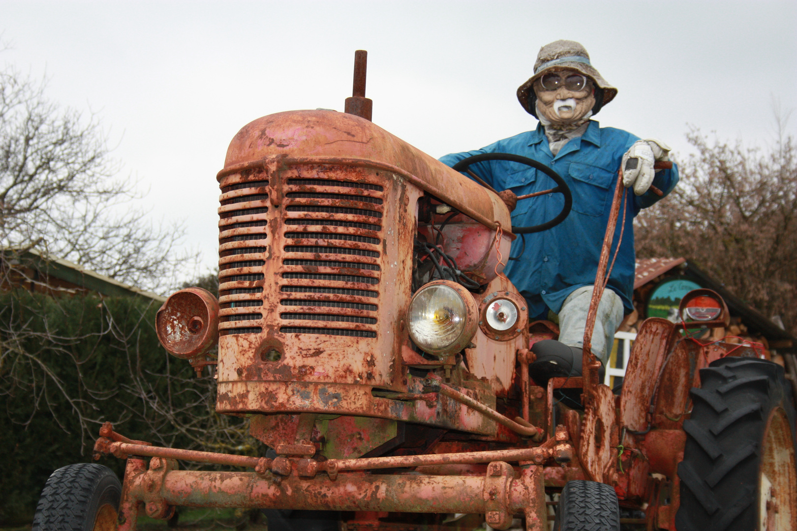 Paysan sur tracteur.