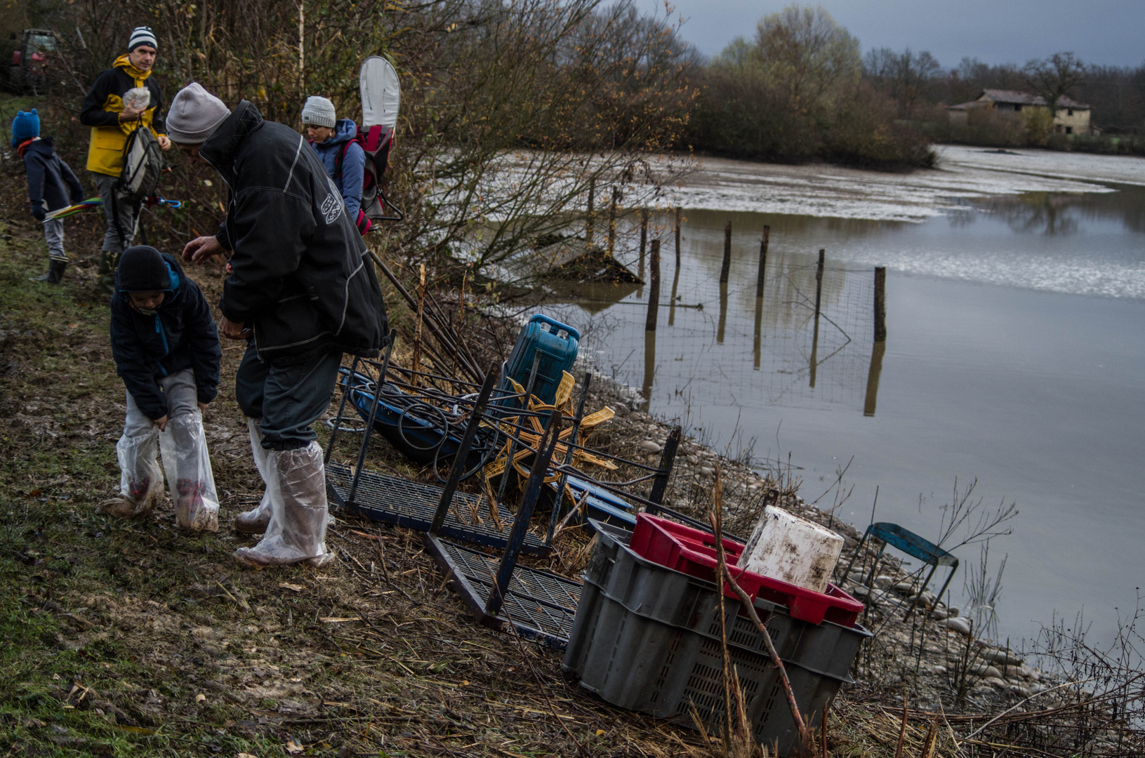 Pêcherie d'un étang dans l'Ain