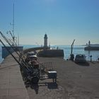 Pêcheries au repos sur jetée