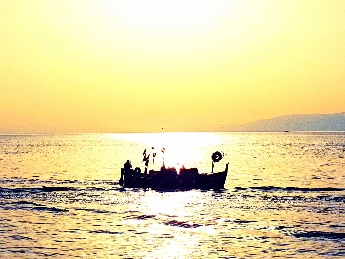 Pêcheur au coucher