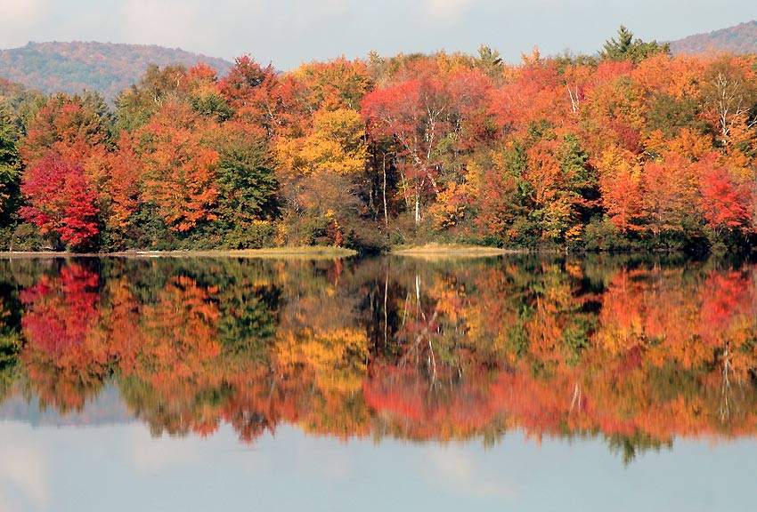 Peaktime am Upper Baker Pond in New Hampshire