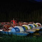 Pedal boats at night