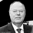 Peer Steinbrück an der Rheinbrück' Leverkusen