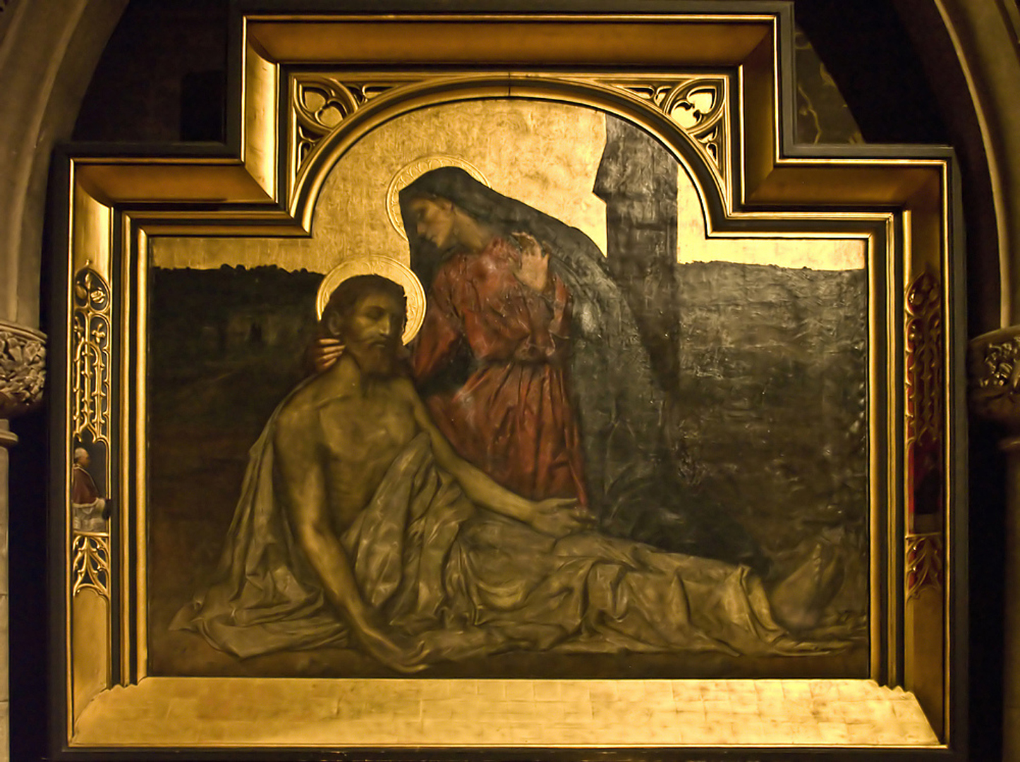 Peinture à l’entrée de l’Eglise Notre-Dame des Martyrs Anglais à Cambridge